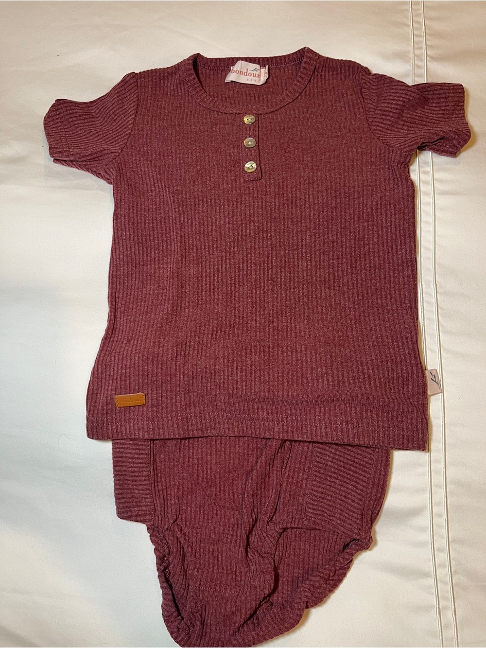 Burgundy two piece kids set